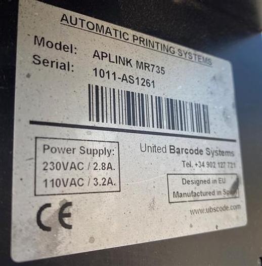 Used Automatic Printing Systems Barcode Printer