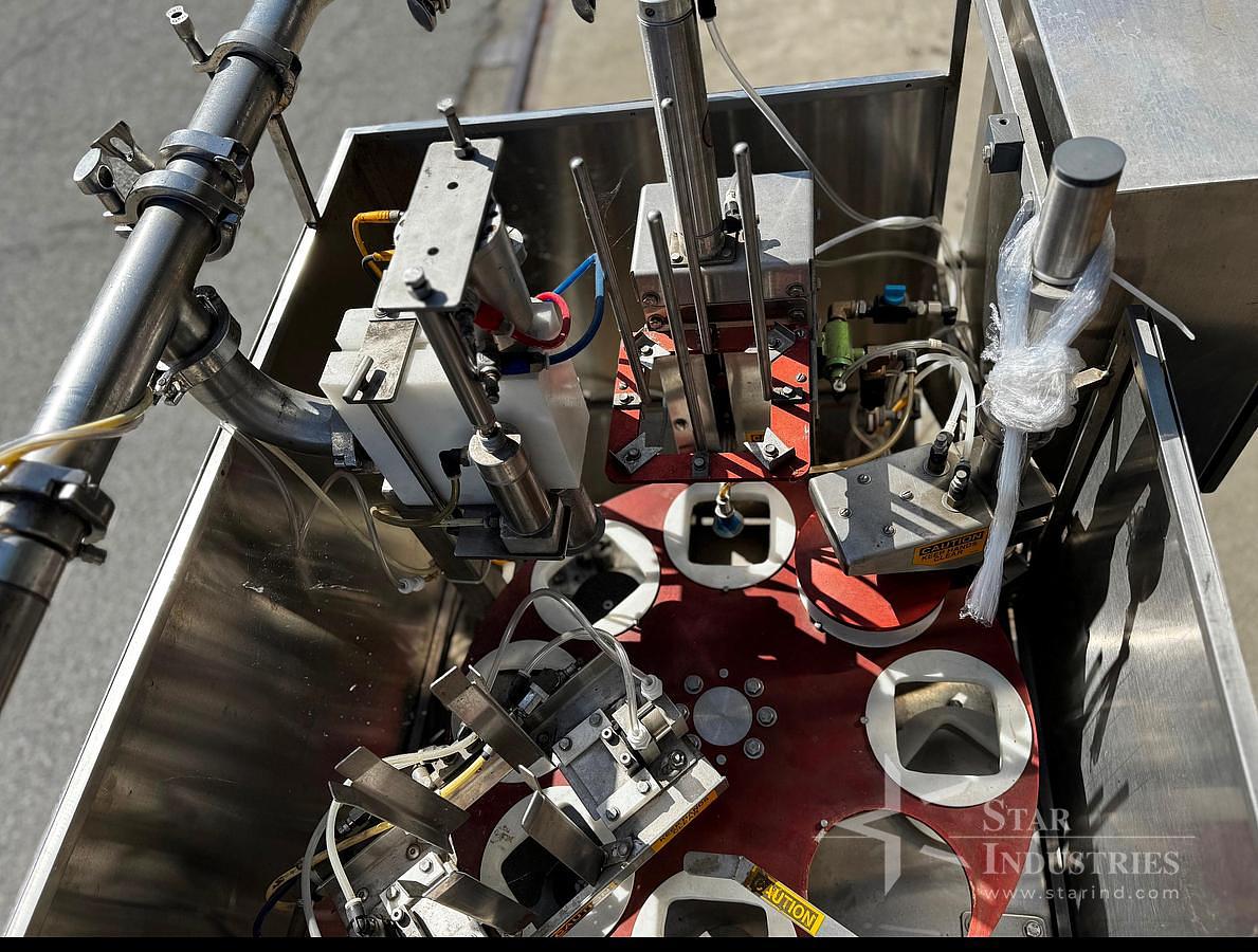 Used Filler, Cup, Rotary, Single Lane, T.D. Sawvel, Model O111R-PF, Stainless Steel