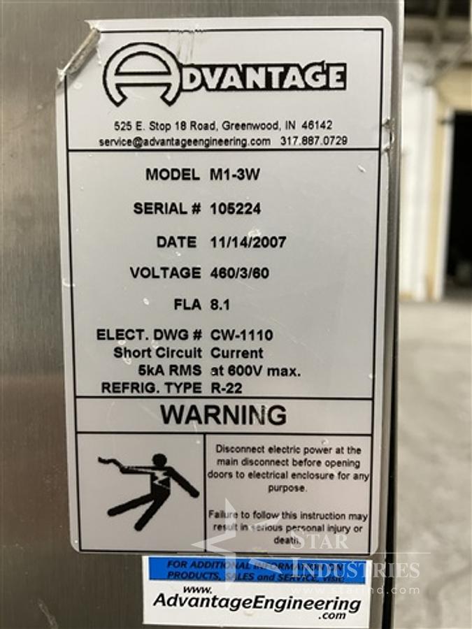 Used 3 ton water cooled Advantage Chiller