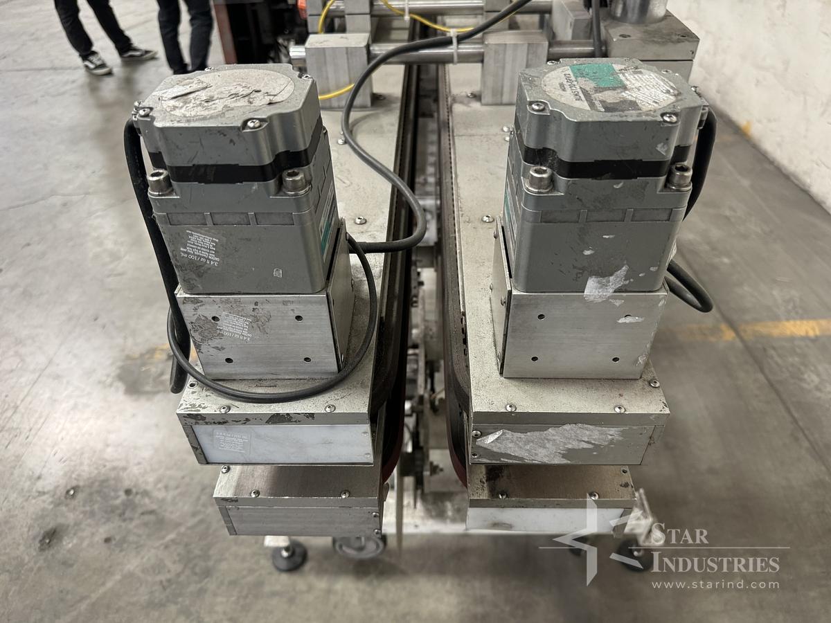 Used Roser double bottom fed labeler