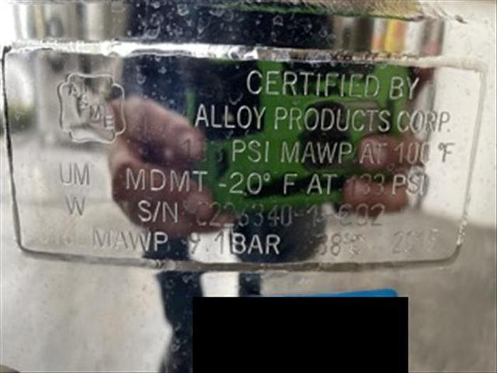 Used Alloy 15 Gallon S.S. Vessel