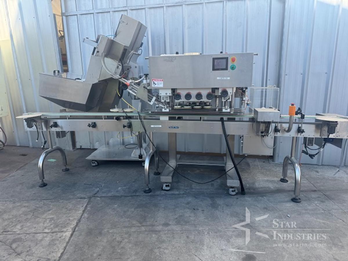 Used CVC 8-spindle Capper w/ Elevator & Conveyor