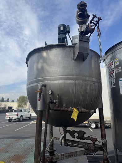 Used Kettle, 500-Gallon, Stainless Steel, Double Motion, Agitated, Lee