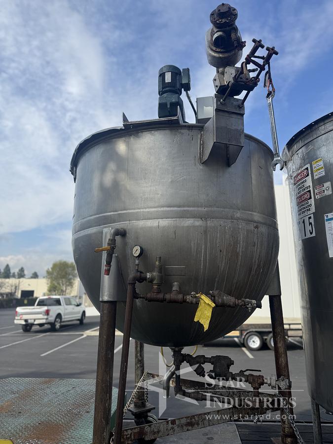Used Kettle, 500-Gallon, Stainless Steel, Double Motion, Agitated, Lee 