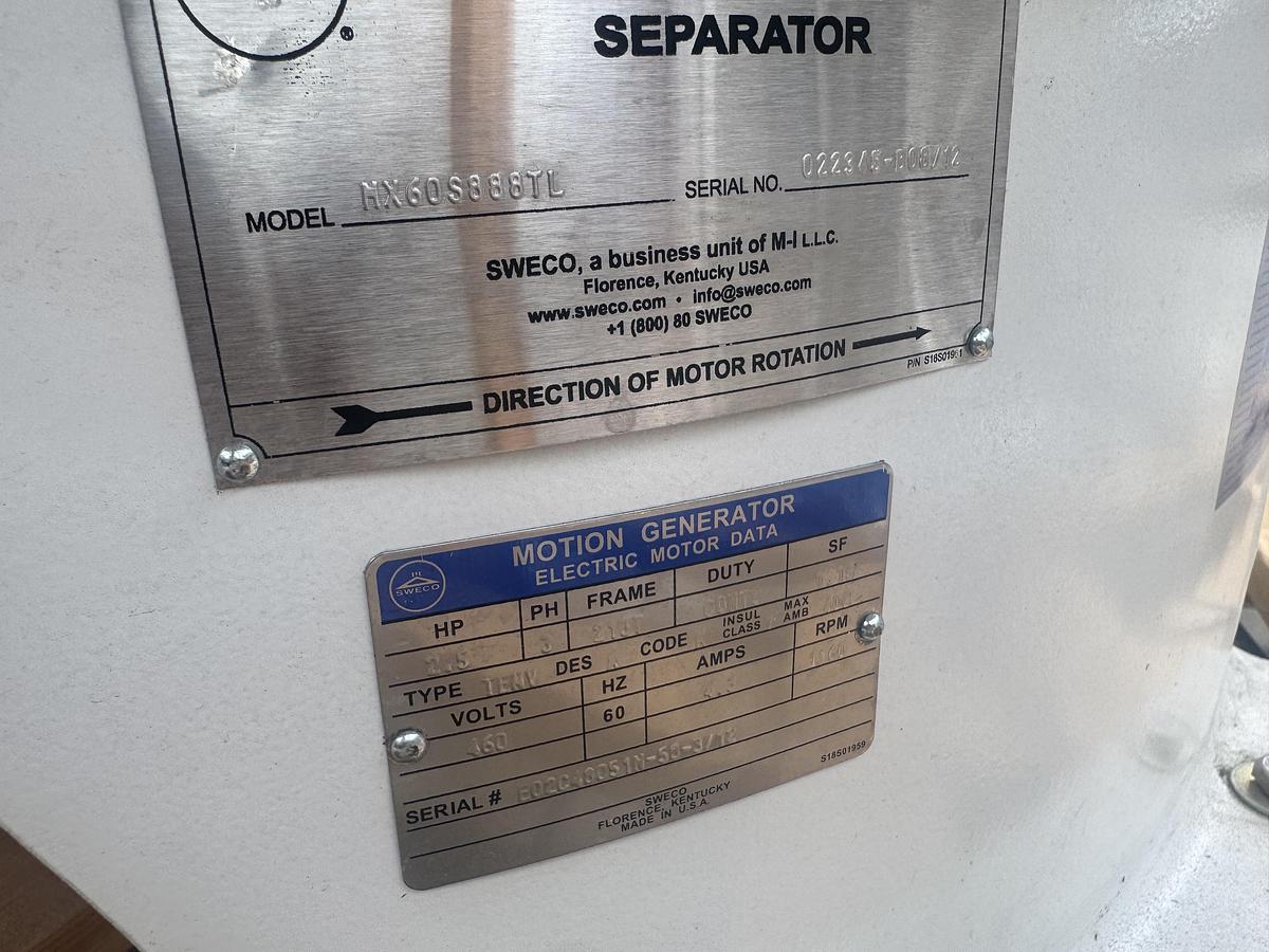 Used Sweco 3 Deck Vibro Energy Separator 60'' Diameter