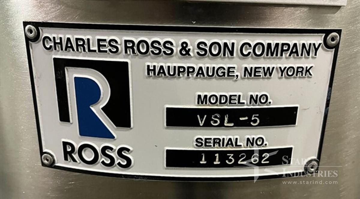 Used 5 gallon Ross mixing kettle, model VSL-5,