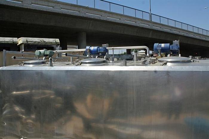 Used Mix Tank, s.s., 3 x 900 gal. compartments w/ Mixer