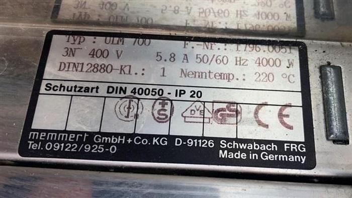 Used Memmert Oven, Model ULM-700
