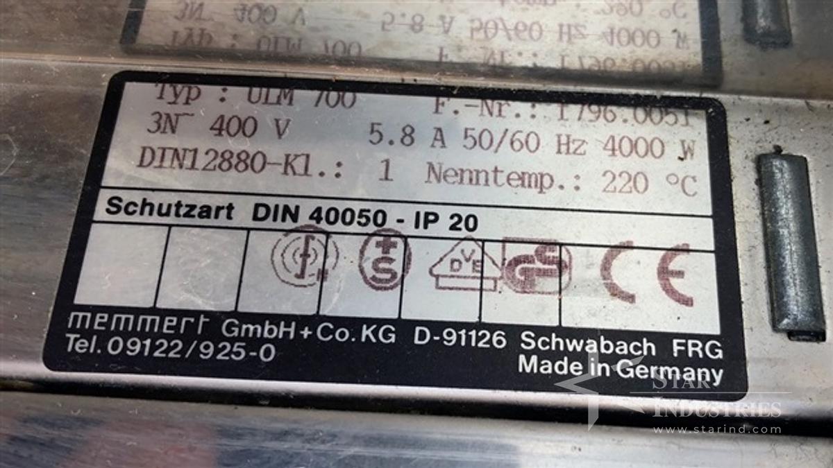 Used Memmert Oven, Model ULM-700