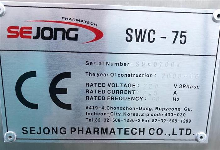 Used Sejong SWC-75 60,000/hr Capsule Weight Checker/Checkweigher