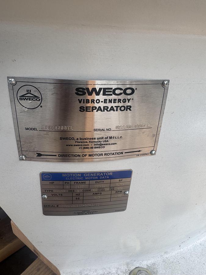 Used Sweco 3 Deck Vibro Energy Separator 60'' Diameter
