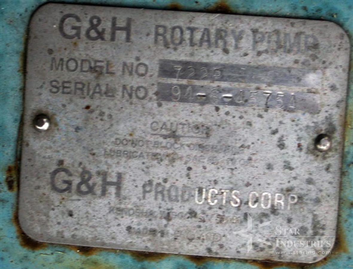 Used G&H Rotary Pump, 15 h.p.