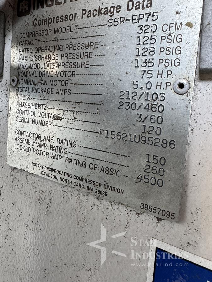 Used Ingersoll-Rand Compressor SSR-EP75