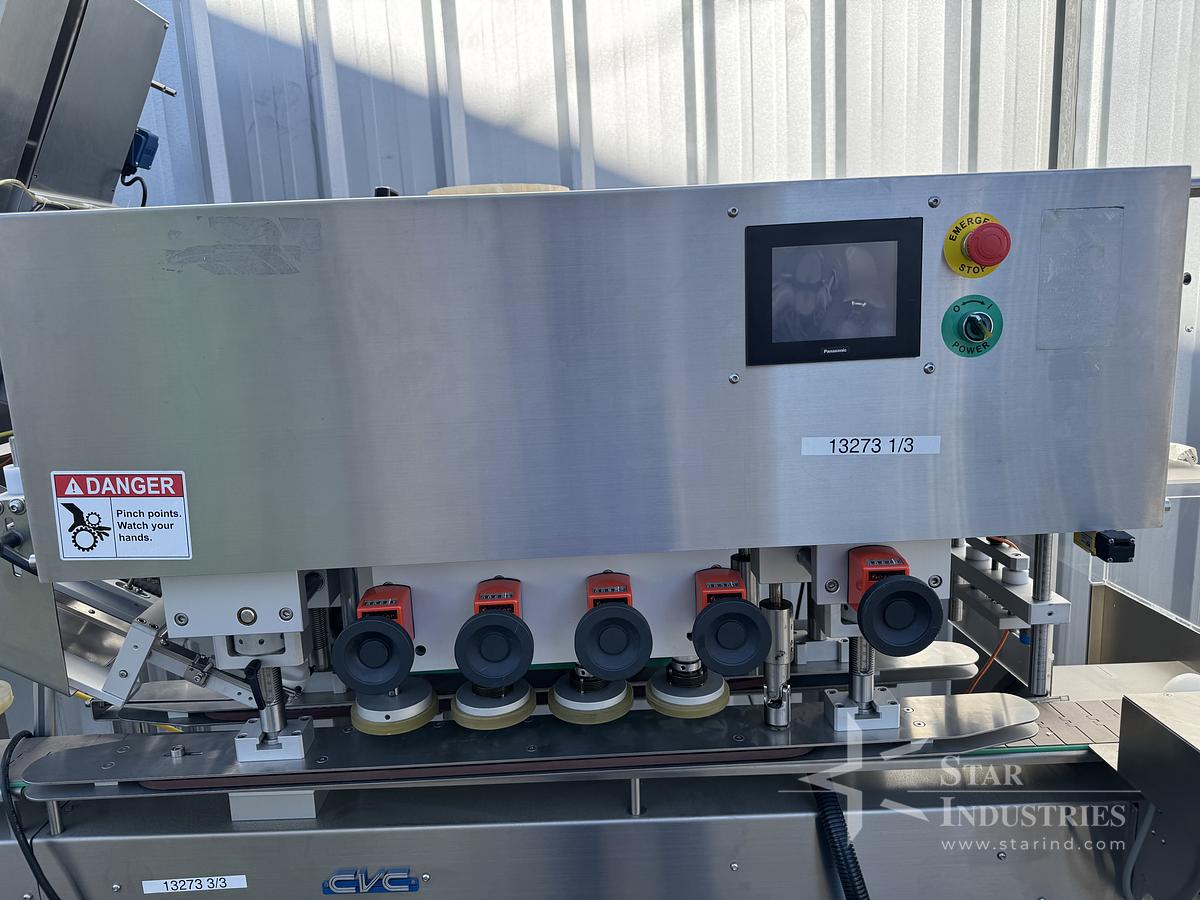 Used CVC 8-spindle Capper w/ Elevator & Conveyor