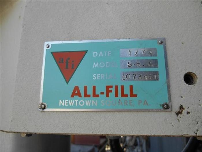 Used All-Fill Single head Powder Filler, Model S.H.A.