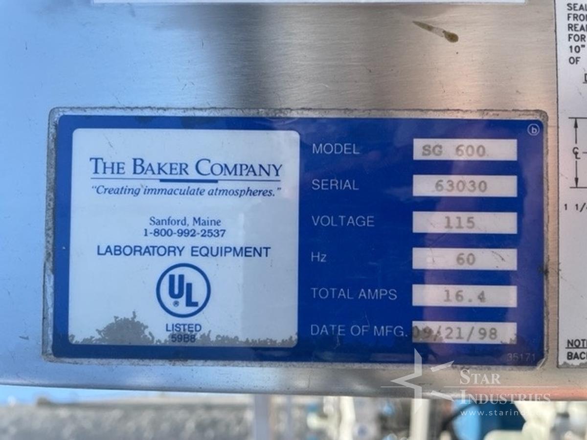 Used The Baker Co. Model SG 600 Class II Type A/B3 Chamber