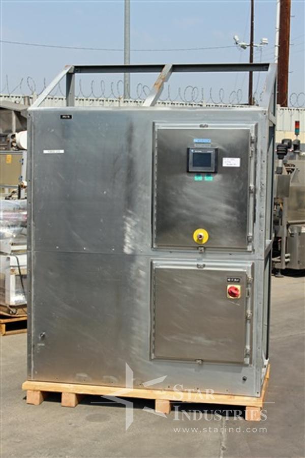 Used 30 c.f. Gemco S.S. Slant Cone Blender w/ Gemcomatic Drum Lift