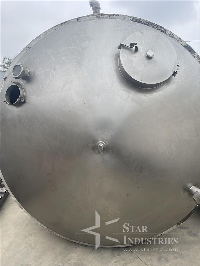 Used 3,700 gallon Insulated S.S. Tank, 98'' Dia. x 94'' Tall