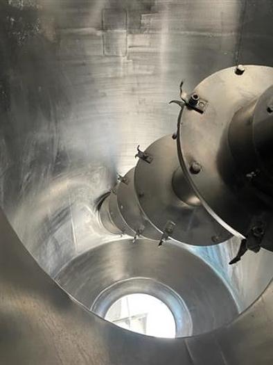 Used 75 c.f. Patterson-Kelley S.S. Twin Shell Blender w/ Liquids-Solids Bar