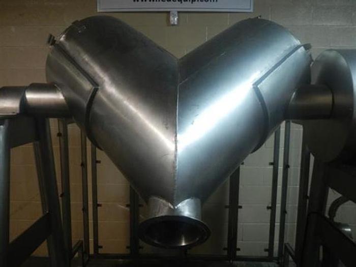 Used Metal Machining 10 c.f. V-blender, s.s. frame
