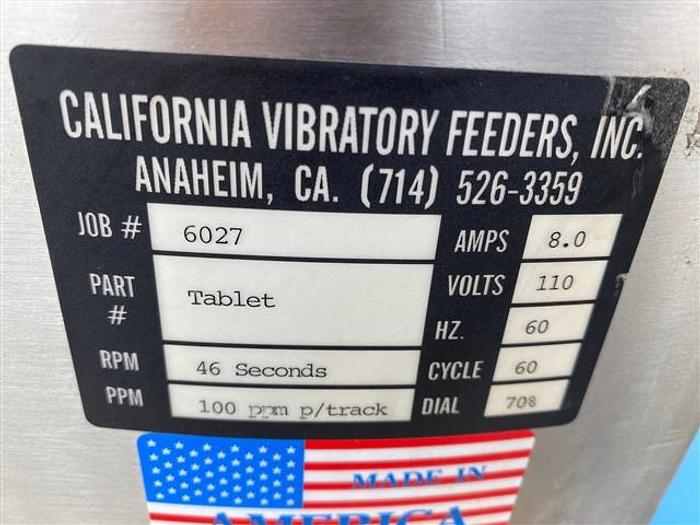 Used California Vibratory Feeders 4 track Tablet Feeder