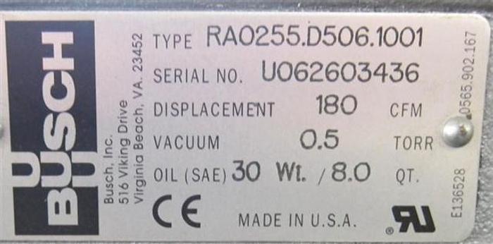 Used Busch 10 hp Vacuum Pump