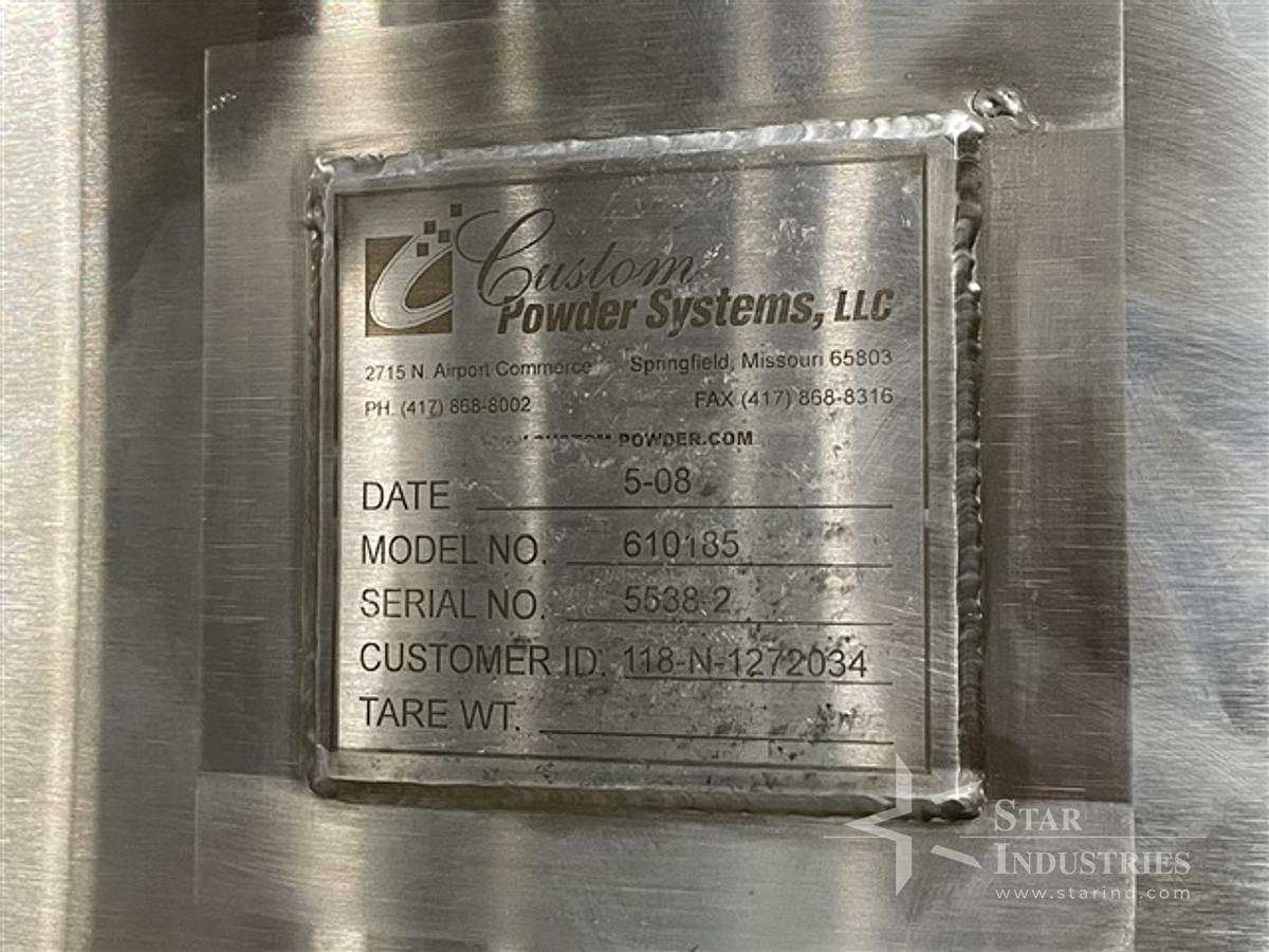 Used 50 Cu Ft Custom Powder Systems Bin, S/S