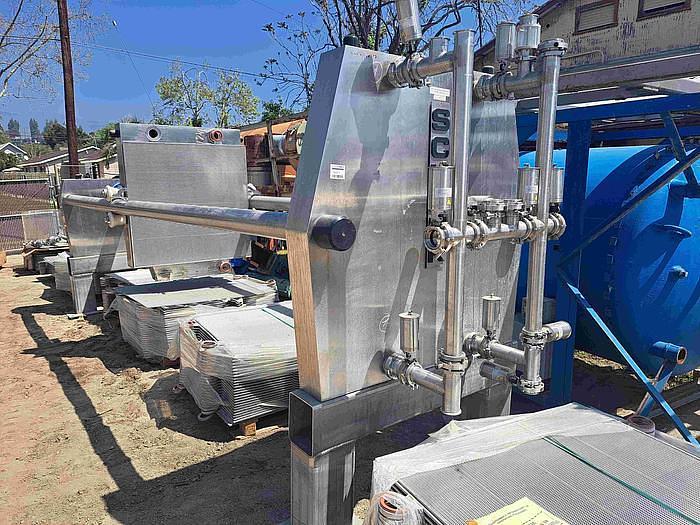 Used Schenk Filter, Plate Pad Filter, 48'' x 48'', Stainless Steel (295) Plates 