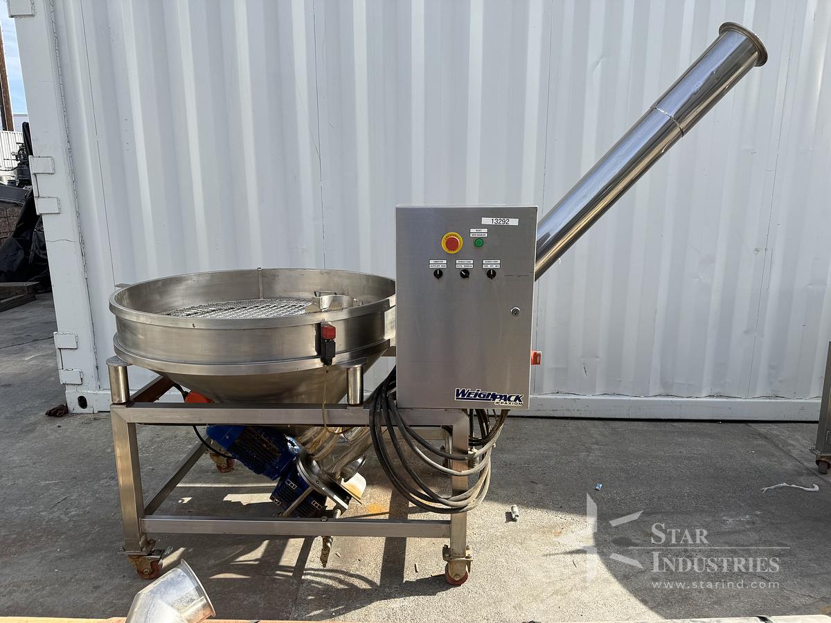 Used Stainless Steel Screw Conveyor, 96'' drop discharge