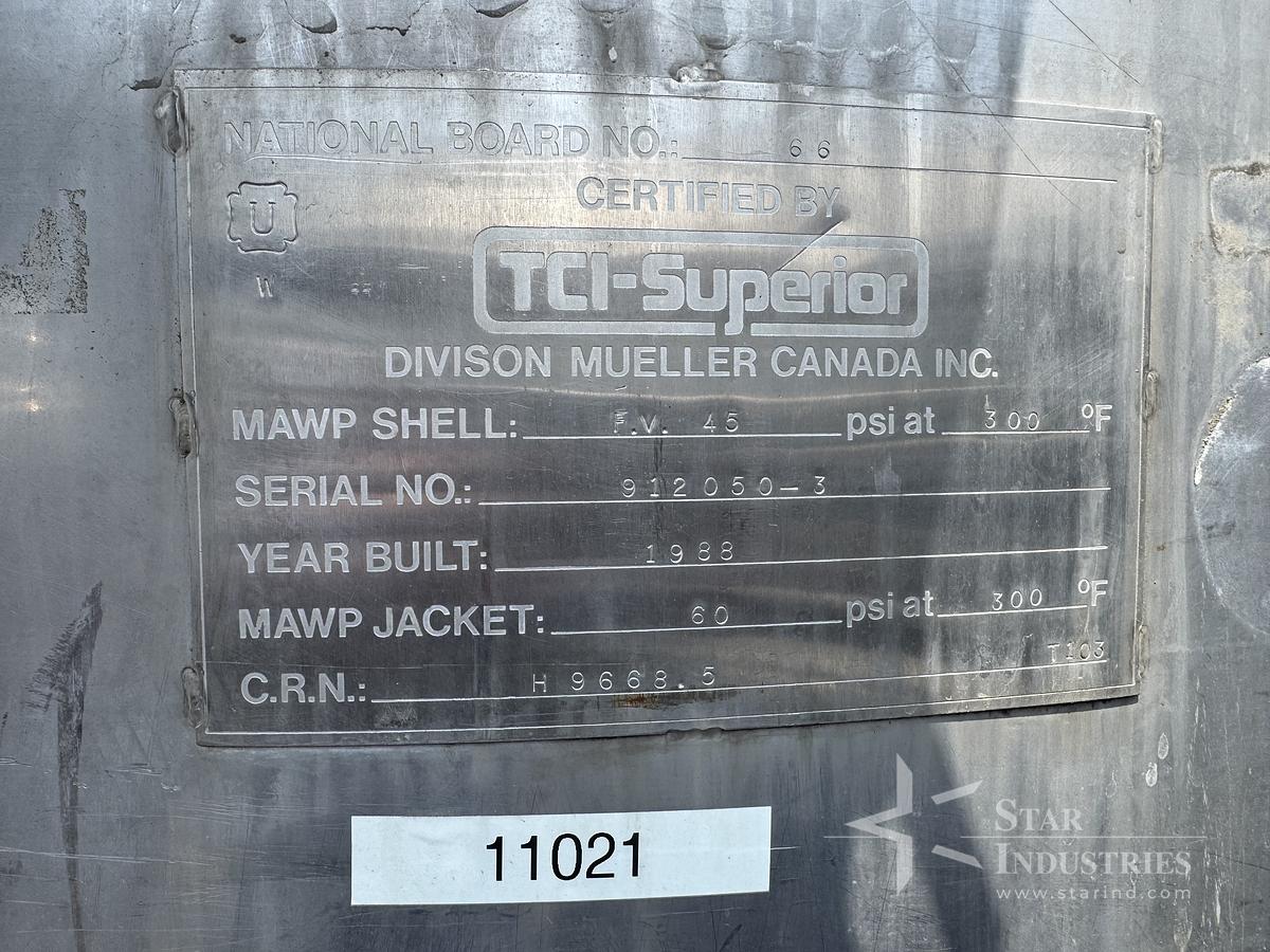 Used 300 gallon Mueller Jacketed Tank w/ Mixer
