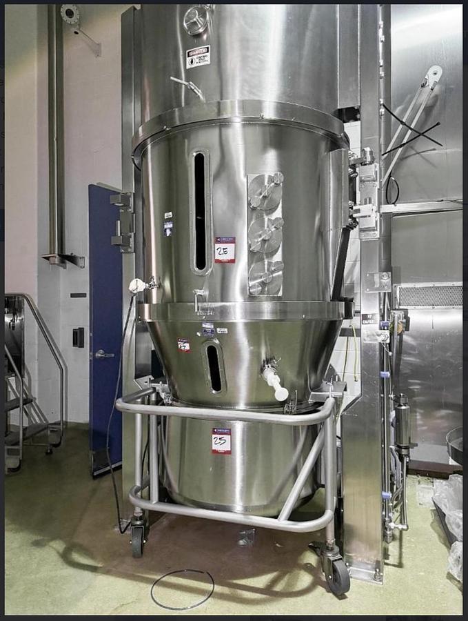 Used Vector Freund Flo Coater System FL-3N-120 Fluid Bed Dryer