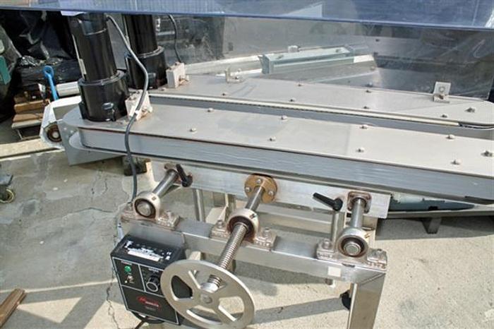 Used Conveyor, 3" x adjustable width, variable speed, beltless