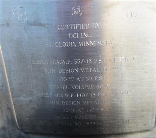 Used 60 gallon DCI Reactor