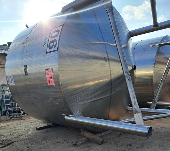 Used Tank, 4,500-Gallon, 316 Stainless Steel, JV Northwest, Cone Bottom