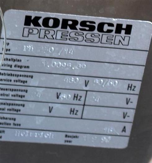 Used One used Korsch 14 station D-tooled PH230 Tablet Press