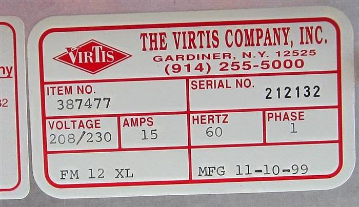 Used VirTis 387477 Lyophilyzer