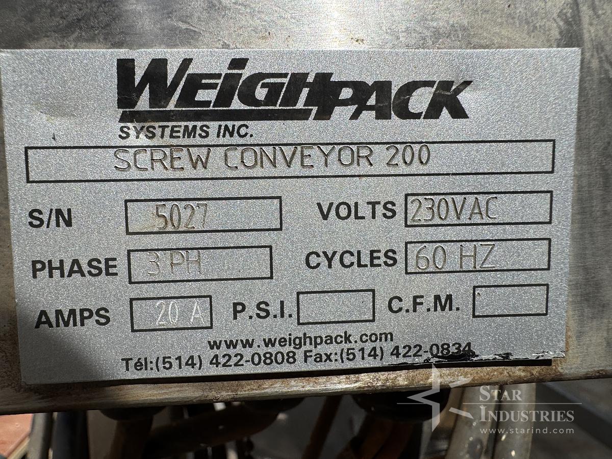 Used Stainless Steel Screw Conveyor, 96'' drop discharge