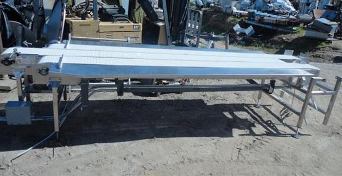Used Pacific Conveyor Systems plastic mesh belt triple conveyor system