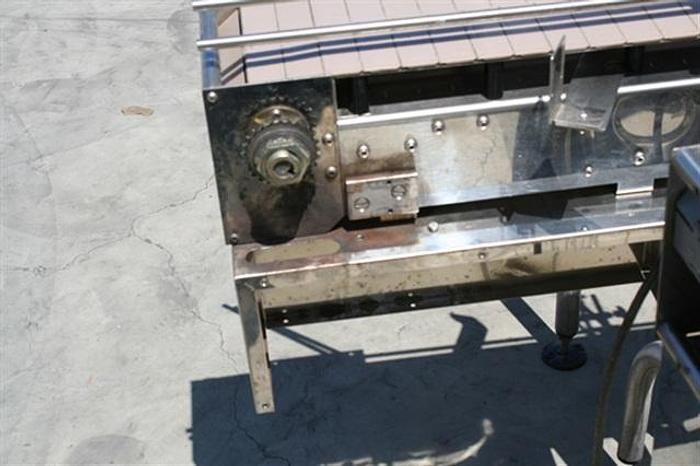 Used Conveyor, 7.5" x 13', stainless steel, plastic belt