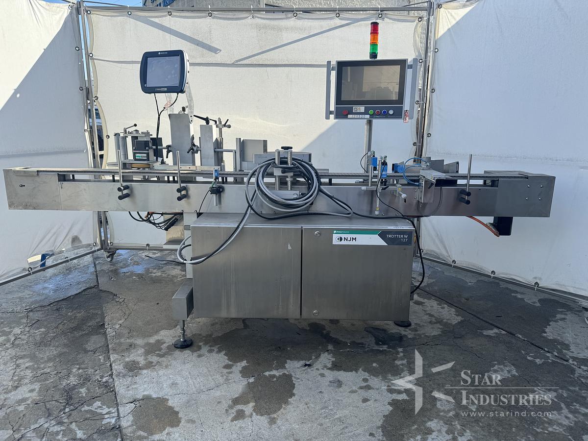 Used NJM Trotter W 127 Labeler w/ 3 Roll Splice