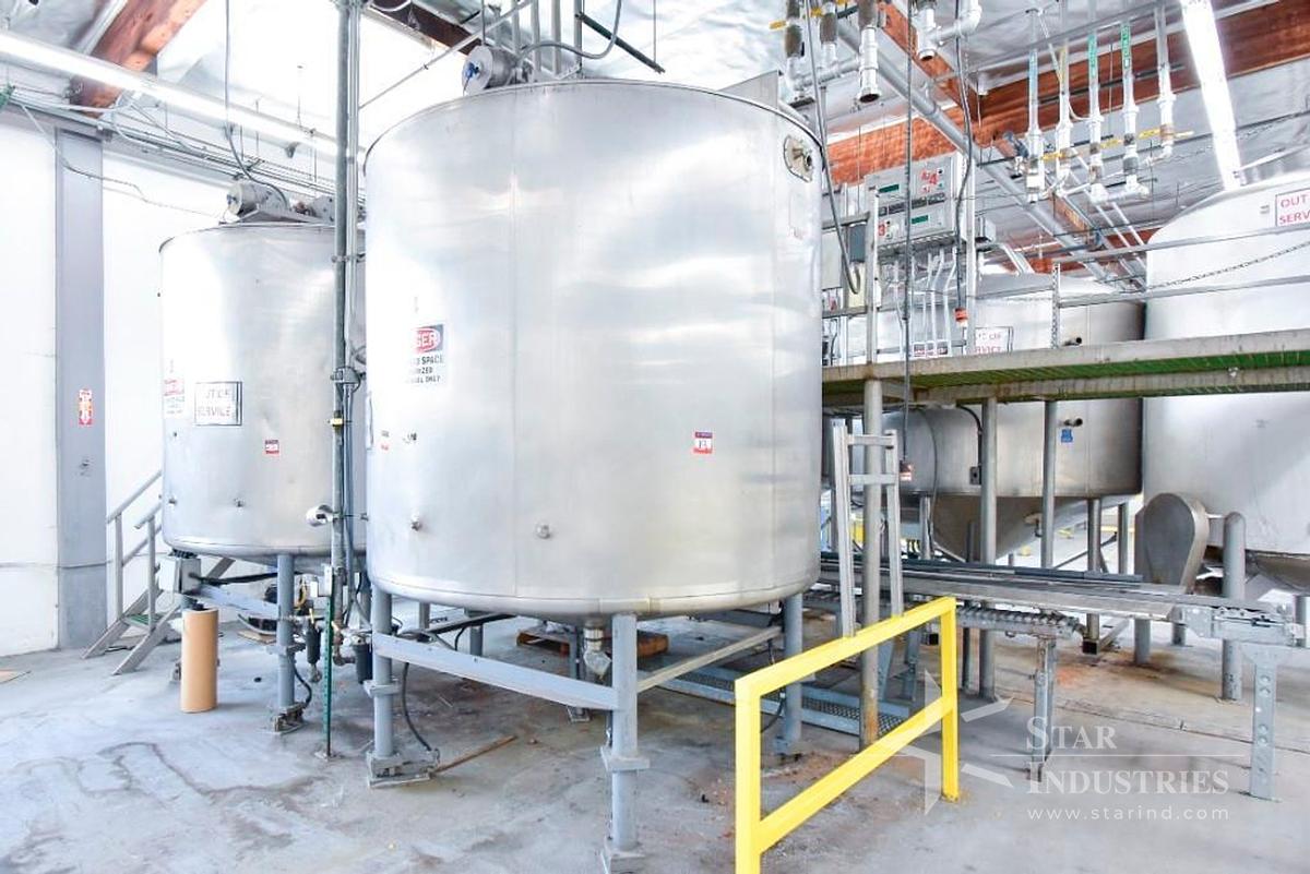 Used 1,500 Gallon Jacketed S.S. Tank