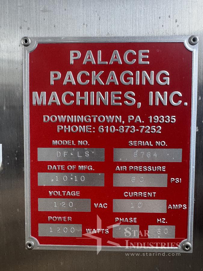 Used Palace Packaging Model DF-LS Cottoner w/ S.S. Frame