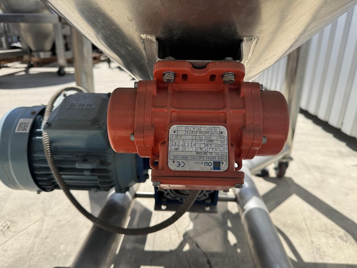 Used Stainless Steel Screw Conveyor, 96'' drop discharge