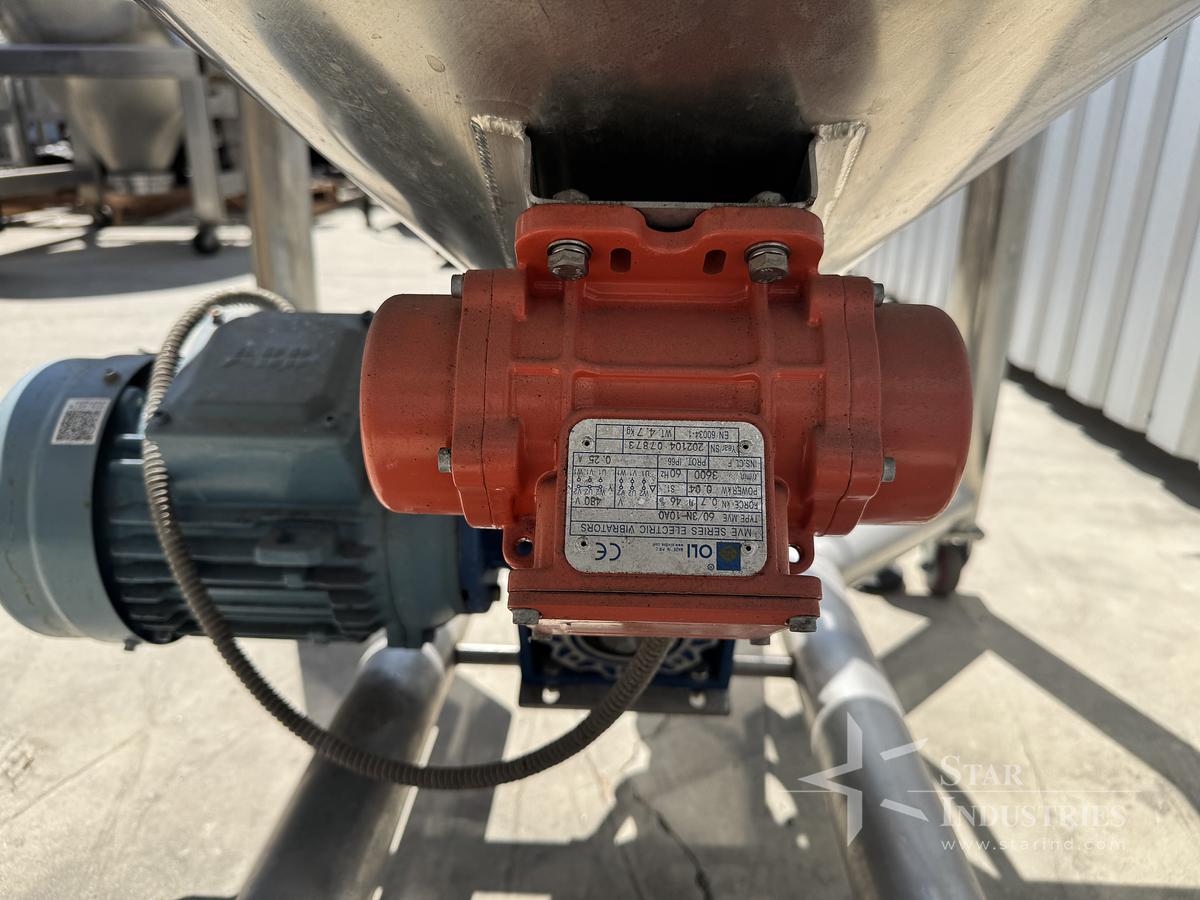 Used Stainless Steel Screw Conveyor, 96'' drop discharge
