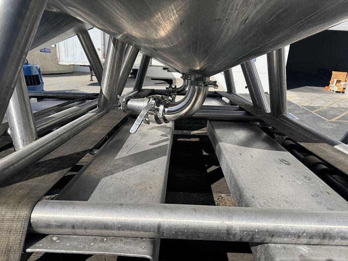 Used Tank, 450 Gallon, 316 Stainless Steel, Dome Top, Cone Bottom, Portable