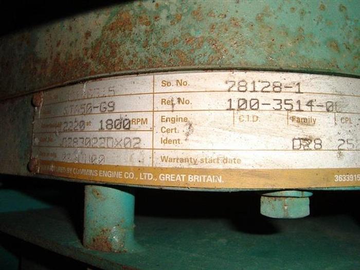 Used Cummins/Onan 1250 KW Generator