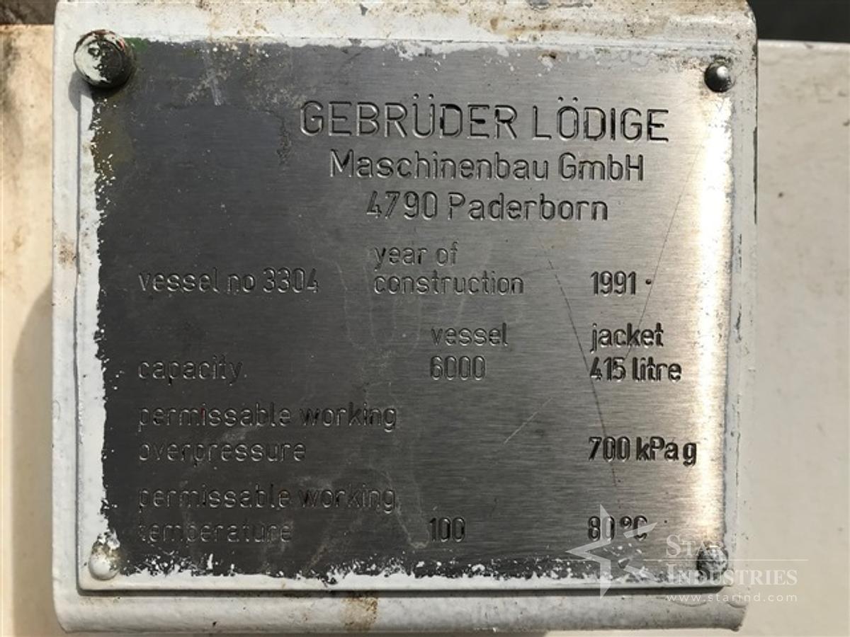 Used Lodige FKM-6000 Jacketed S.S. High-shear Mixer