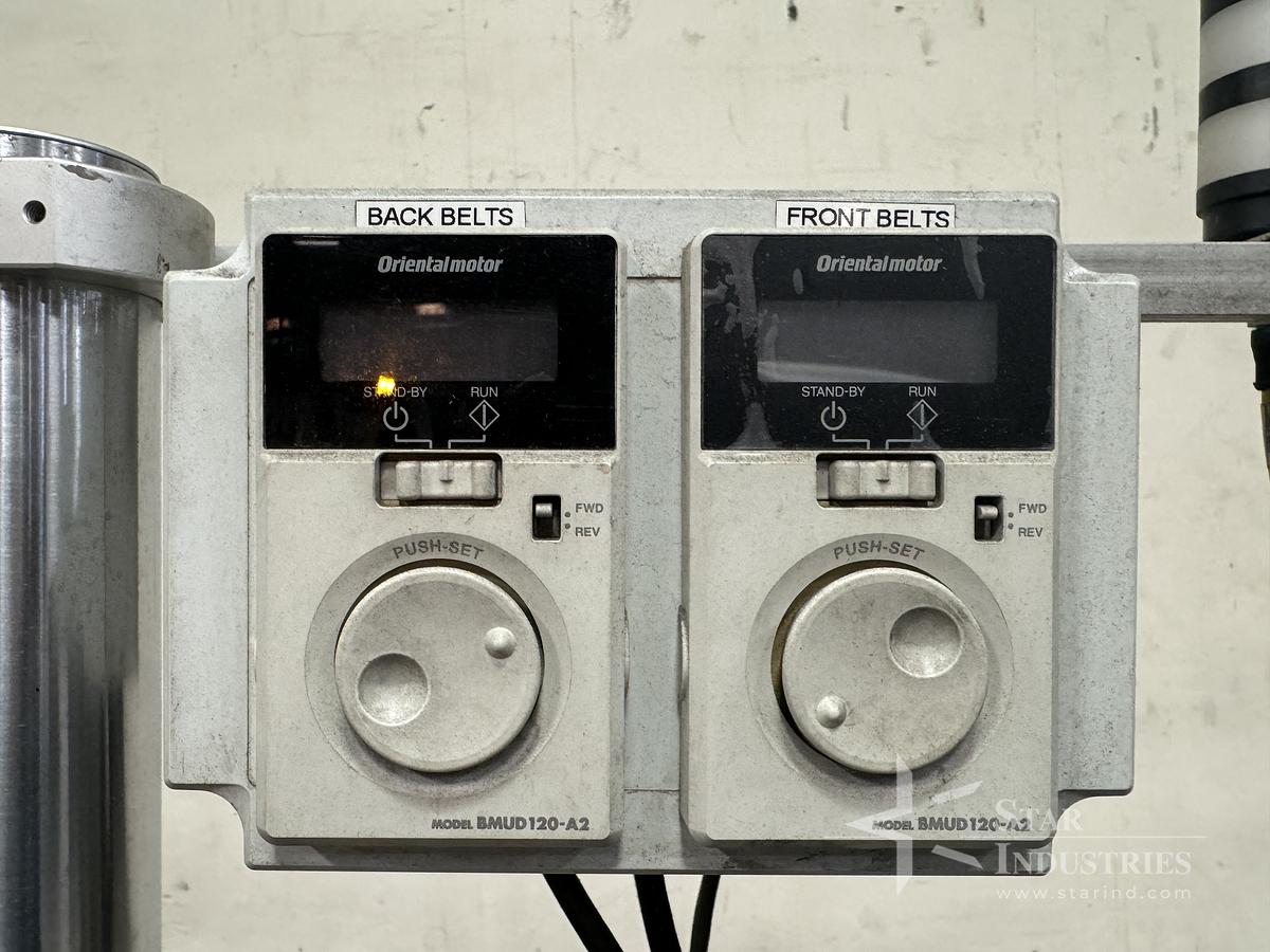 Used Roser double bottom fed labeler