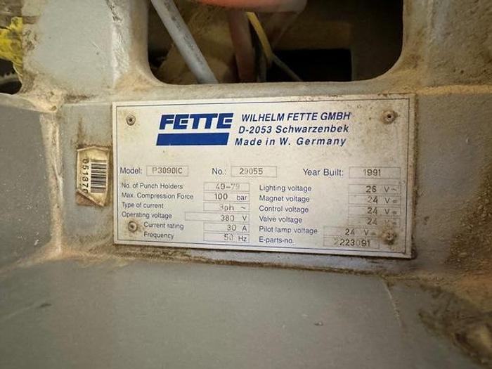 Used Fette 49 Station D-Tooled Tablet Press