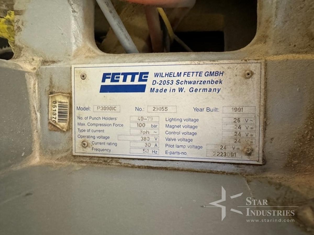 Used Fette 49 Station D-Tooled Tablet Press